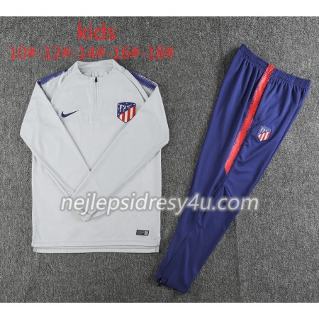 Atlético Madrid Dětské Tréninkový Mikina Soupravy Šedá Bílá 2018/19